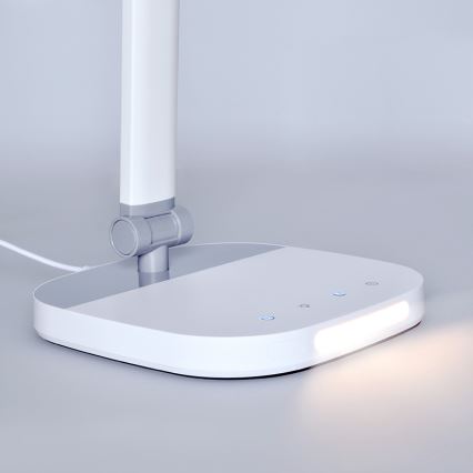 LED Димируема сензорна настолна лампа с нощ осветление LED/10W/5V 3000/4000/5000K бял