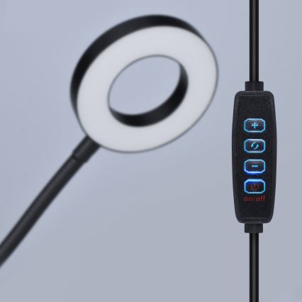 LED Димируема настолна лампа с щипка LED/8W/230V 3000/4000/5000K черен