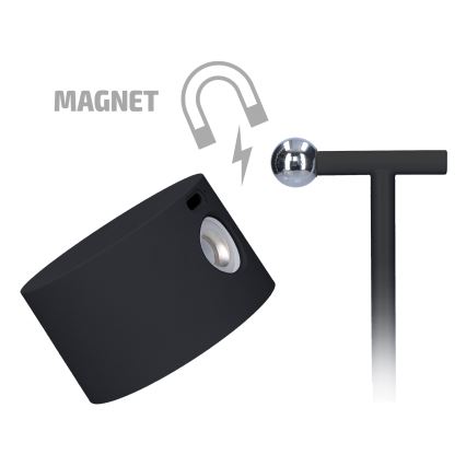 LED регулируема докосваема презареждаема лампа 3 в 1 LED/4W/2000 mAh 3000/4000/6500K черна