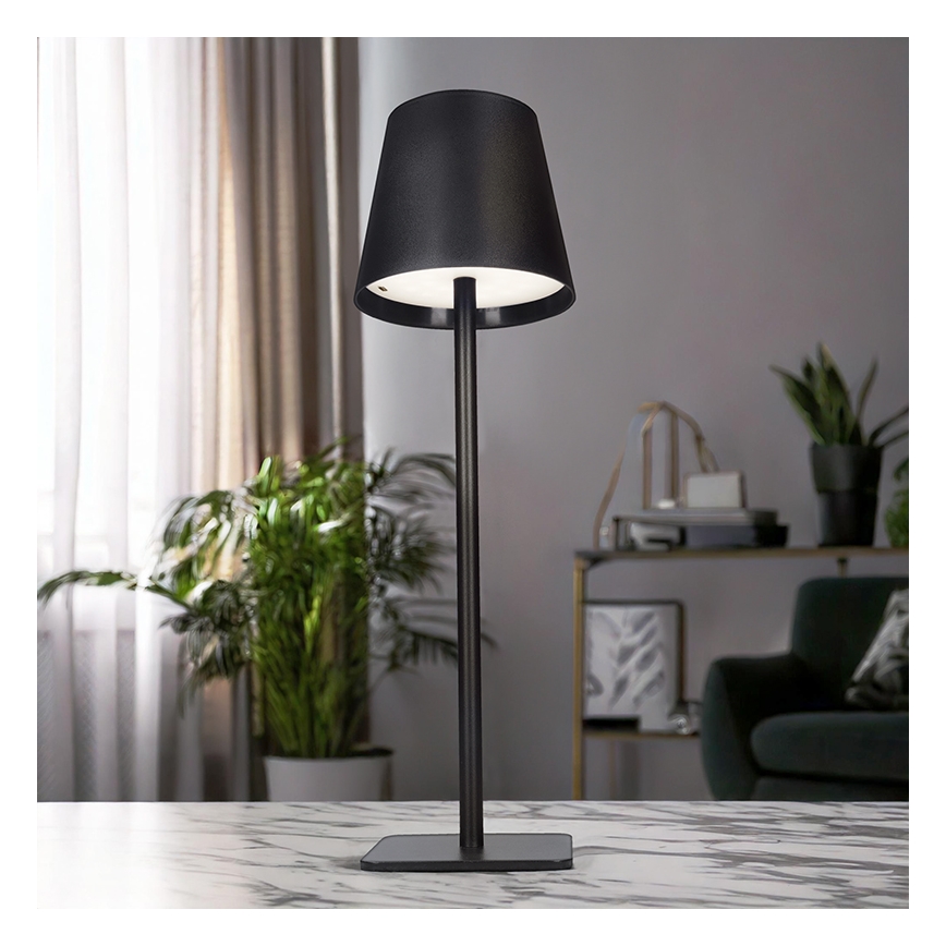LED димируема презареждаема сензорна настолна лампа LUCCA LED/3,7V 3000/4000/6500K 2000 mAh черна