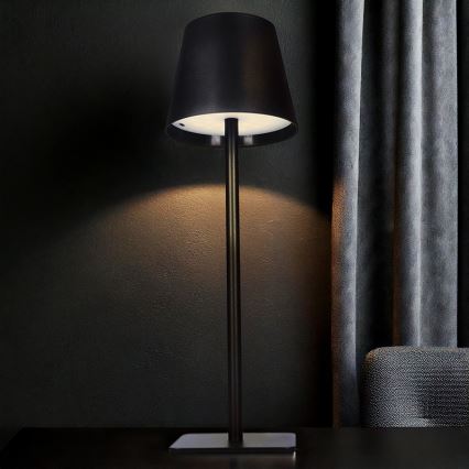 LED димируема презареждаема сензорна настолна лампа LUCCA LED/3,7V 3000/4000/6500K 2000 mAh черна