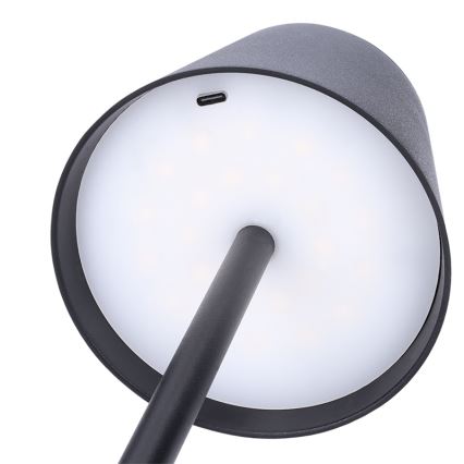 LED димируема презареждаема сензорна настолна лампа LUCCA LED/3,7V 3000/4000/6500K 2000 mAh черна