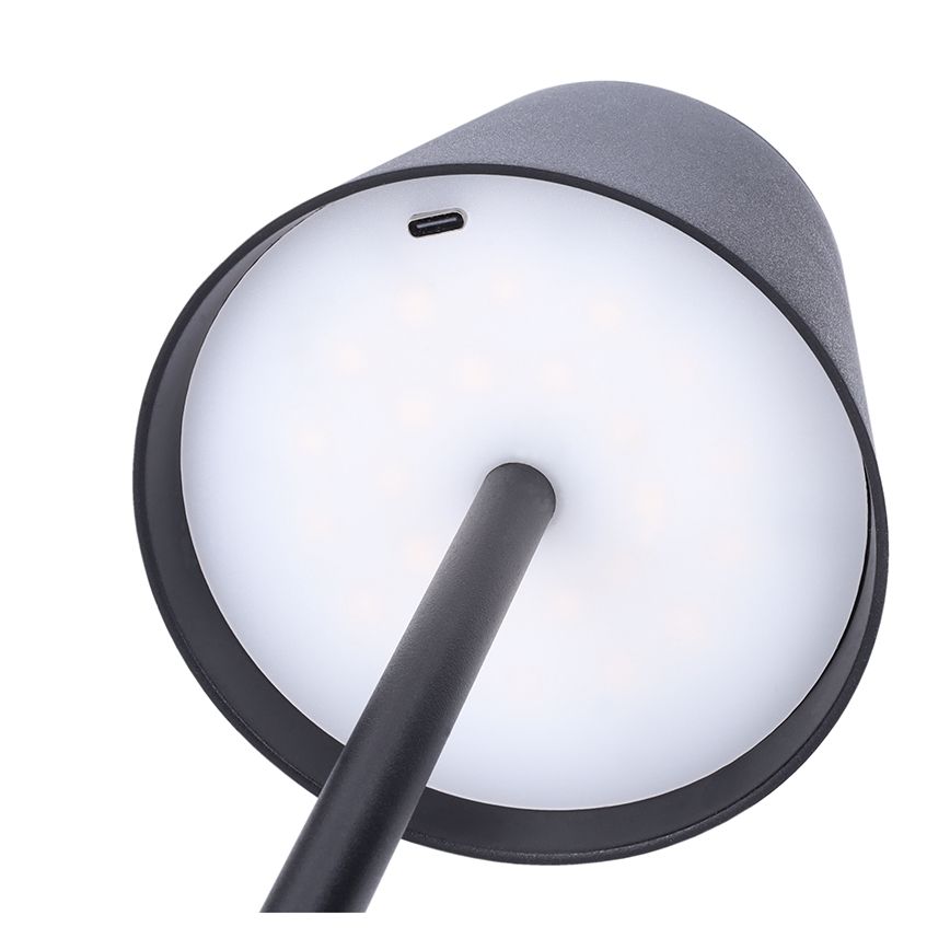 LED димируема презареждаема сензорна настолна лампа LUCCA LED/3,7V 3000/4000/6500K 2000 mAh черна