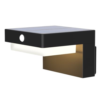 LED Соларна стенна лампа със сензори за движение и здрач PALERMO LED/5W/3,7V 2000 mAh IP54 черен