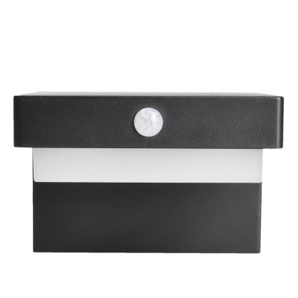 LED Соларна стенна лампа със сензори за движение и здрач PALERMO LED/5W/3,7V 2000 mAh IP54 черен