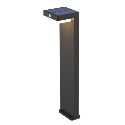 LED соларна лампа с датчик за движение и здрач PALERMO LED/5W/5V 2000 mAh IP54 черна