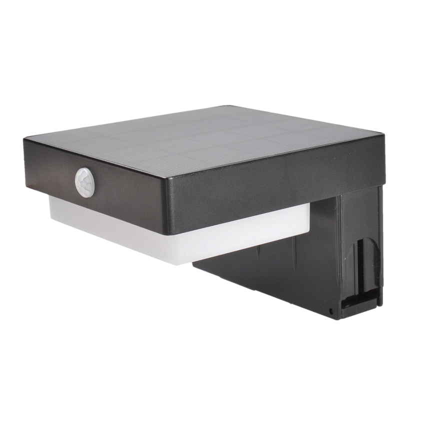 LED соларна лампа с датчик за движение и здрач PALERMO LED/5W/5V 2000 mAh IP54 черна