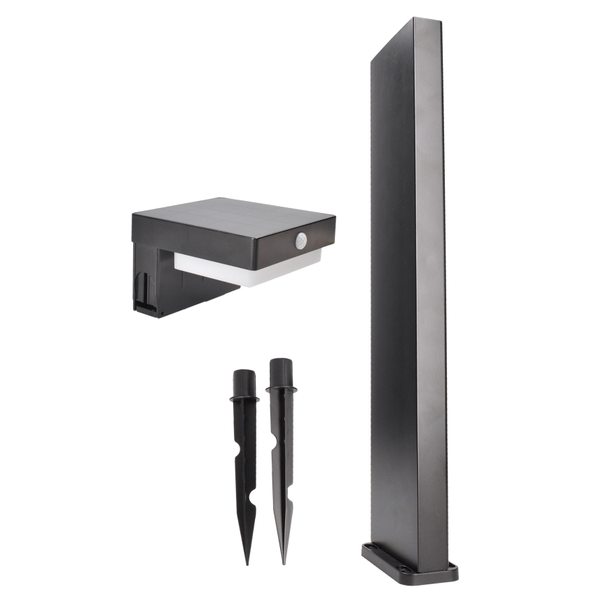 LED соларна лампа с датчик за движение и здрач PALERMO LED/5W/5V 2000 mAh IP54 черна