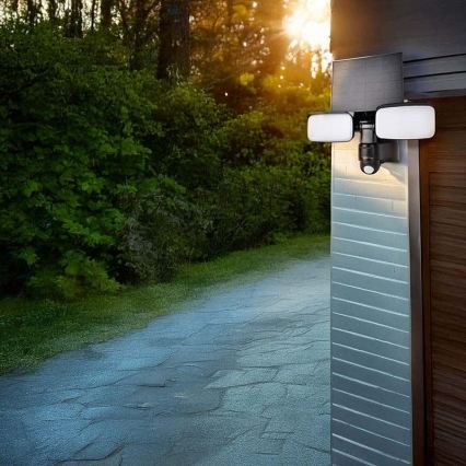 LED соларен прожектор със сензор LED/9W/3,7V 3600 mAh IP54