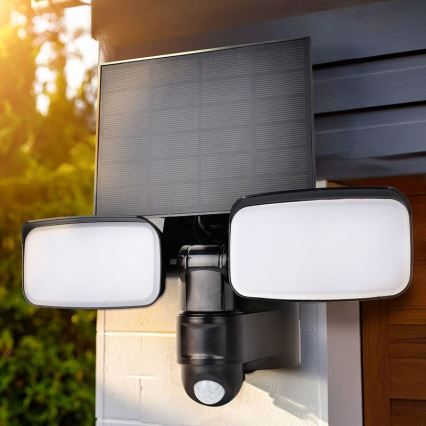 LED соларен прожектор със сензор LED/9W/3,7V 3600 mAh IP54