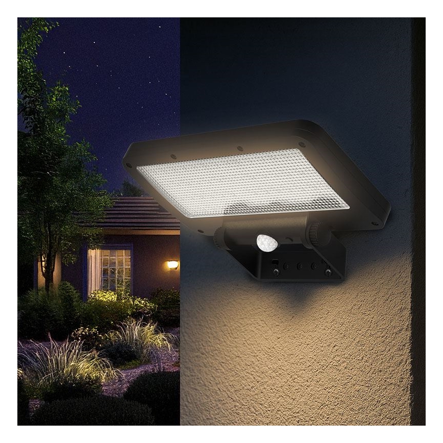 Соларен LED прожектор със сензор LED/5W/3,7V 1500 mAh IP54