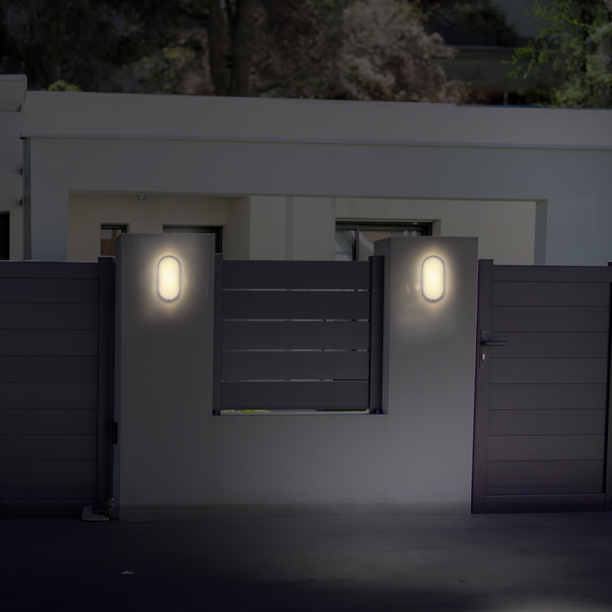 LED Екстериорен аплик LED/20W/230V 4000K IP54 сив овален