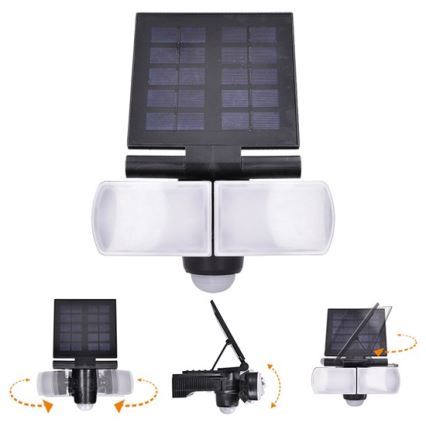 LED соларен прожектор със сензор 2000mAh LED/8W/3,7V IP44
