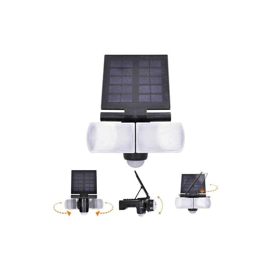 LED соларен прожектор със сензор 2000mAh LED/8W/3,7V IP44