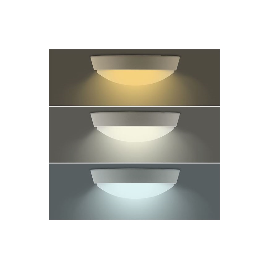 LED външна стенна лампа 2 в 1 LED/20W/230V 3000/4000/6500K IP65 диаметър 22 cm