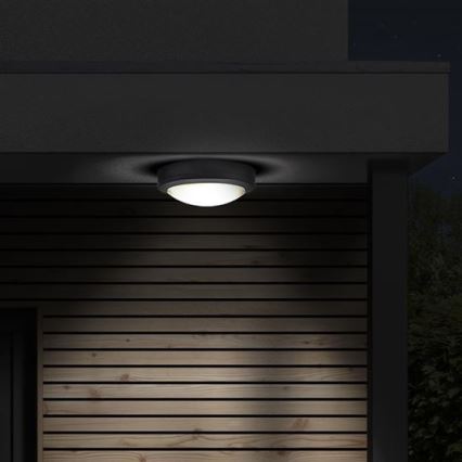 Екстериорна LED лампа за таван със сензор SIENA LED/20W/230V 4000K Ø 23 см IP54