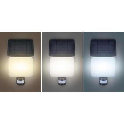 LED соларен прожектор с датчик за движение LED/11W/3,7V 4400mAh 3000K/4000K/6500K IP54