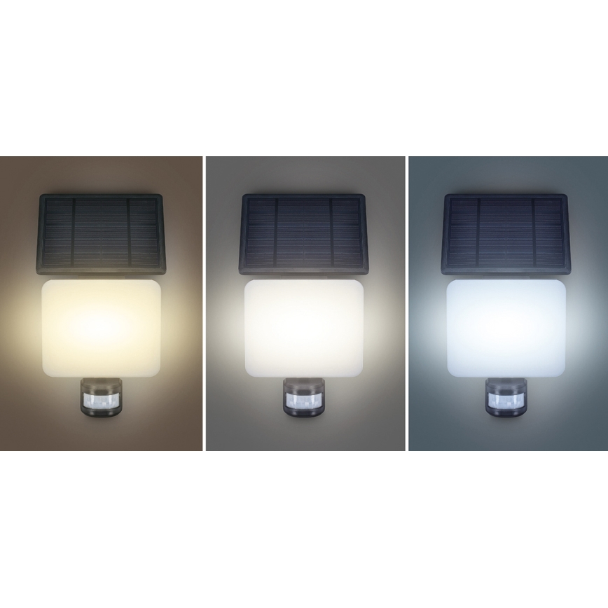 LED соларен прожектор с датчик за движение LED/11W/3,7V 4400mAh 3000K/4000K/6500K IP54