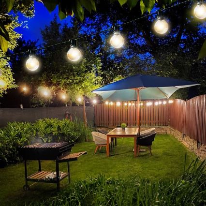 LED Екстериорни декоративни лампички GARLAND 25xE12 20м IP44 топло бели