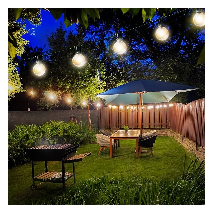 LED Екстериорни декоративни лампички GARLAND 25xE12 20м IP44 топло бели