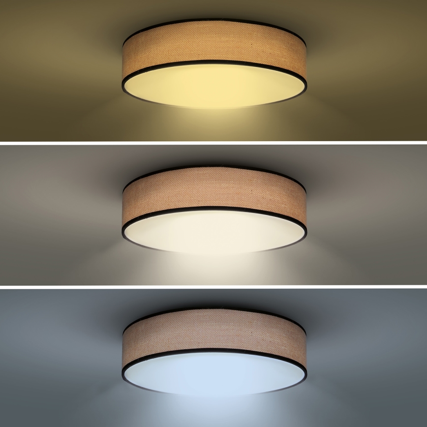 LED Димируем плафон BROWNIE LED/48W/230V 3000-6500K кафяв Ø 40 см + дистанционно управление