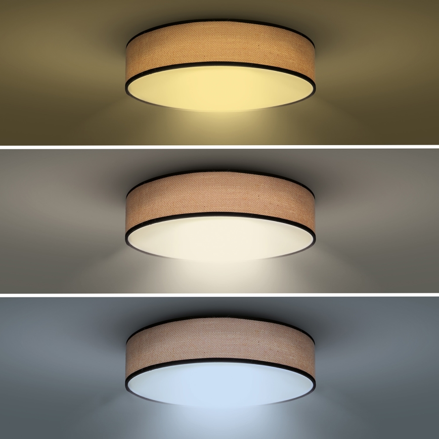 LED Димируем плафон BROWNIE LED/60W/230V 3000-6500K кафяв Ø 50 см + дистанционно управление