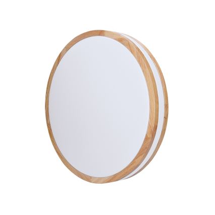 LED Димируем плафон WOODY LED/48W/230V 3000-6500K дъб Ø 38 см + дистанционно управление