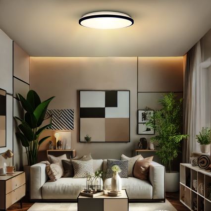 LED Димируем плафон JAMIL LED/48W/230V 3000-6500K черен + дистанционно управление