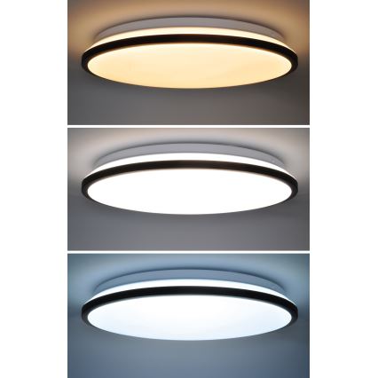 LED Димируем плафон JAMIL LED/48W/230V 3000-6500K черен + дистанционно управление