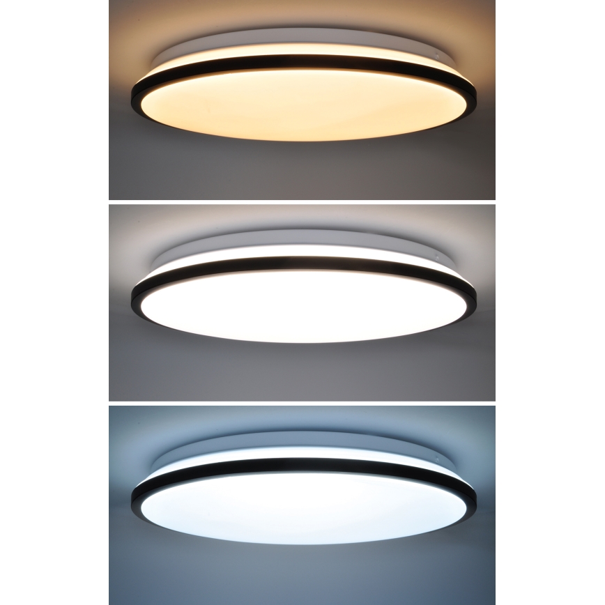 LED Димируем плафон JAMIL LED/48W/230V 3000-6500K черен + дистанционно управление