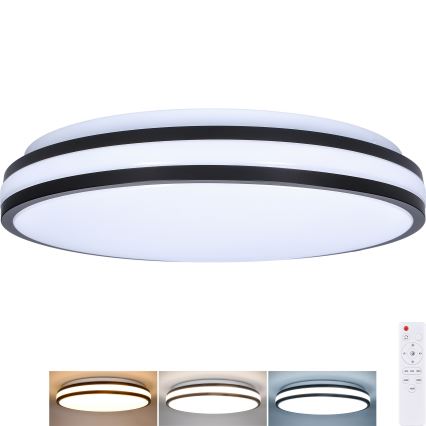 LED Димируем плафон LASKOS LED/48W/230V 3000-6500K черен + дистанционно управление