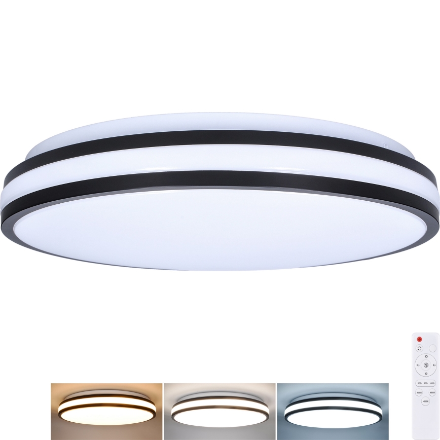 LED Димируем плафон LASKOS LED/48W/230V 3000-6500K черен + дистанционно управление
