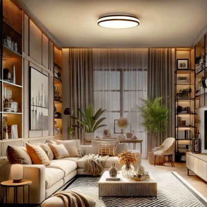 LED Димируем плафон LASKOS LED/48W/230V 3000-6500K черен + дистанционно управление