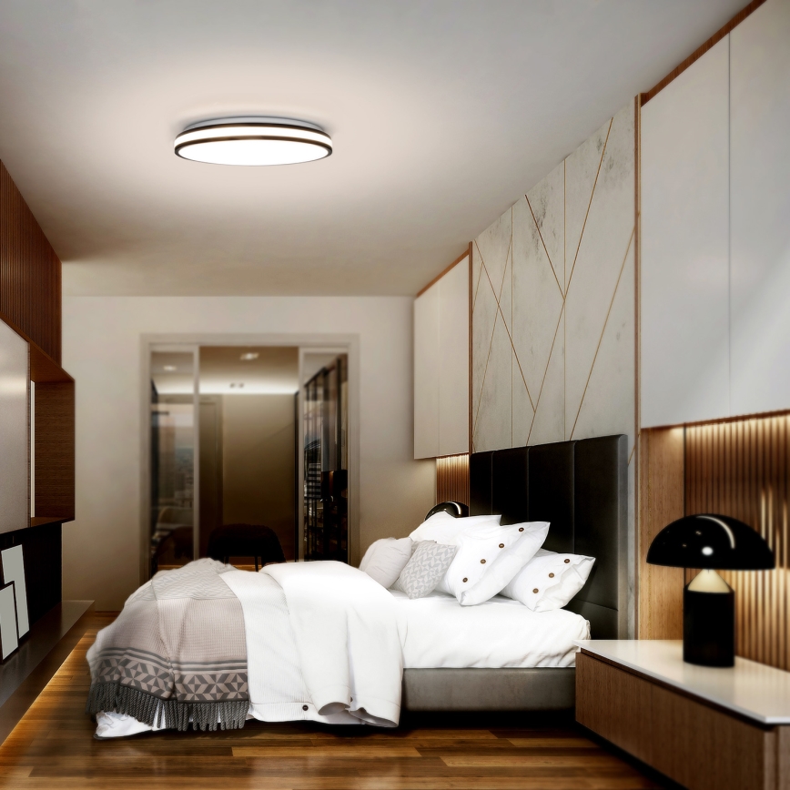 LED Димируем плафон LASKOS LED/48W/230V 3000-6500K черен + дистанционно управление