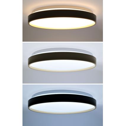 LED Димируем плафон CALA LED/48W/230V 3000-6500K черен/златист + дистанционно управление