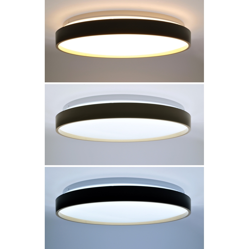 LED Димируем плафон CALA LED/48W/230V 3000-6500K черен/златист + дистанционно управление