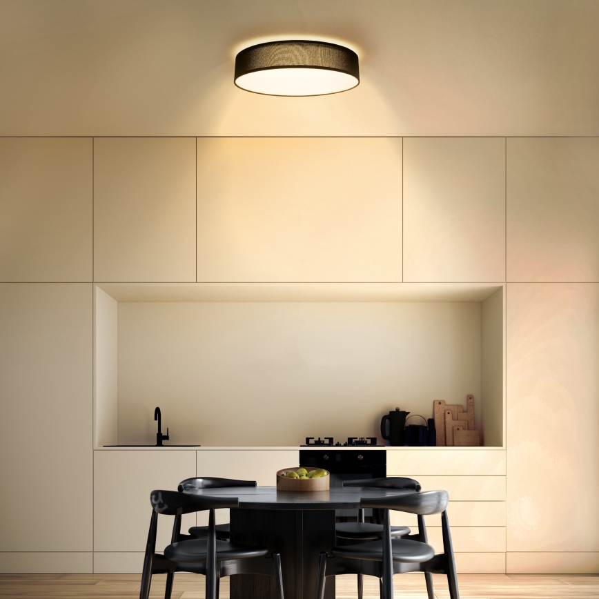 LED Димируем плафон PENLEY LED/48W/230V 3000-6500K Ø 40 см черен + дистанционно управление