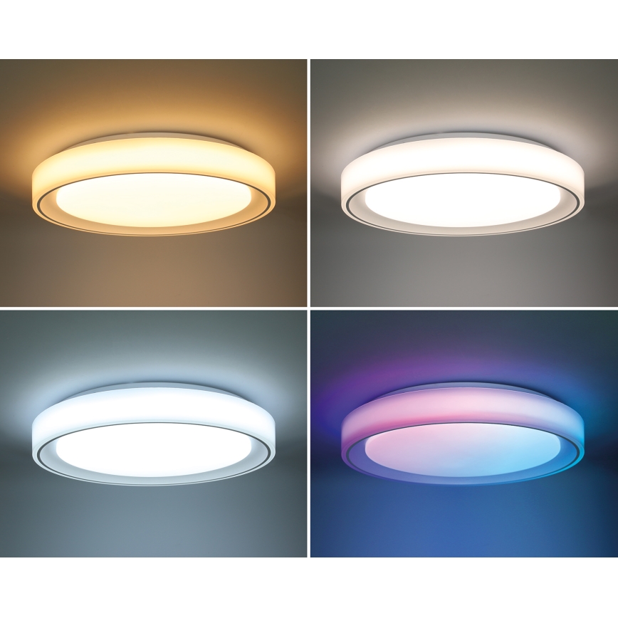 LED RGB Димируем плафон FLOCO LED/30W/230V 3000-6500K + RGB/6W Ø 40 см + дистанционно управление