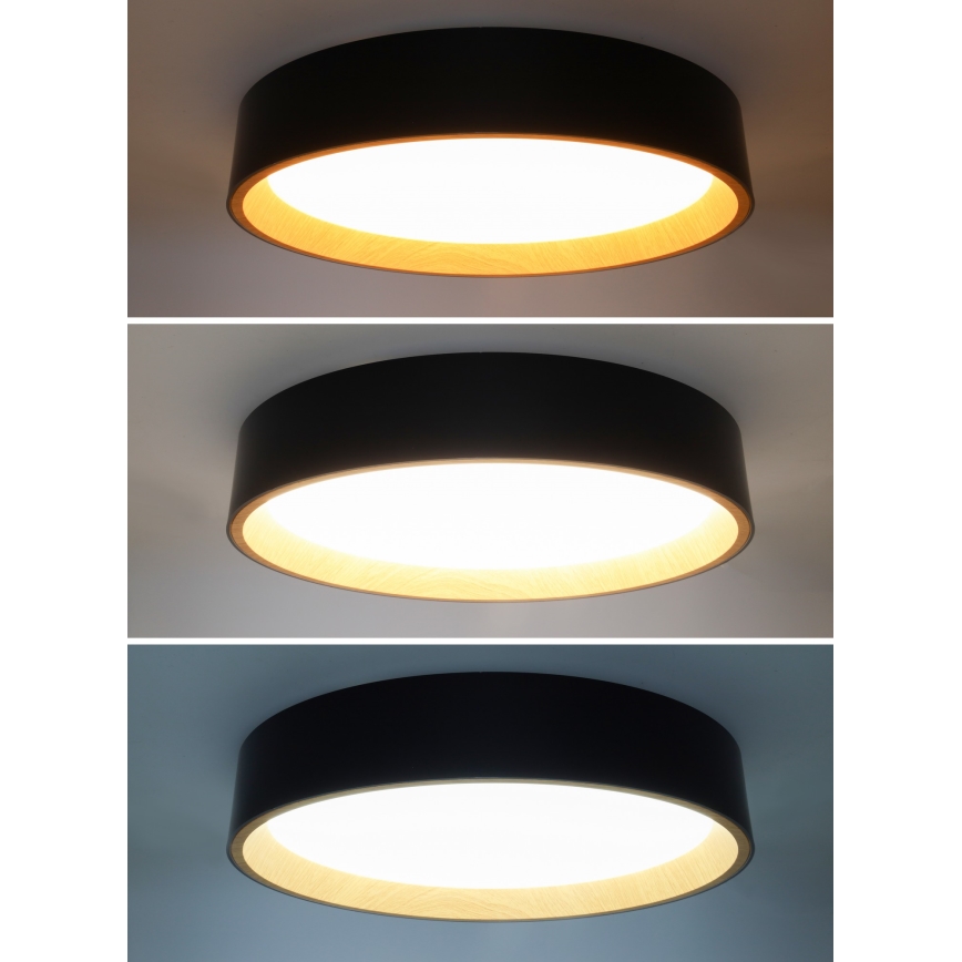 LED Димируем плафон LARIOS LED/48W/230V 3000-6500K Ø 39 см черен + дистанционно управление