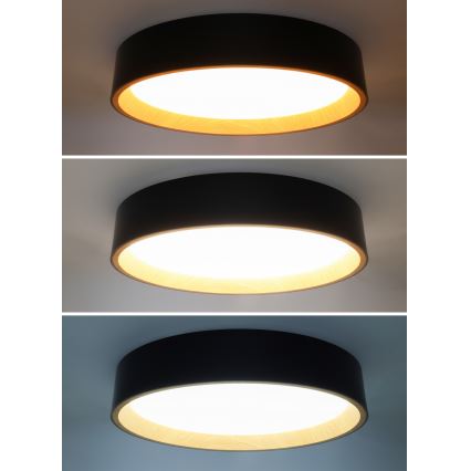 LED Димируем плафон LARIOS LED/48W/230V 3000-6500K Ø 39 см черен + дистанционно управление