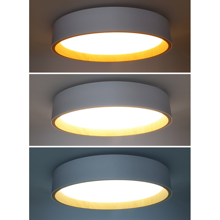 LED Димируем плафон LARIOS LED/48W/230V 3000-6500K Ø 39 см бял + дистанционно управление