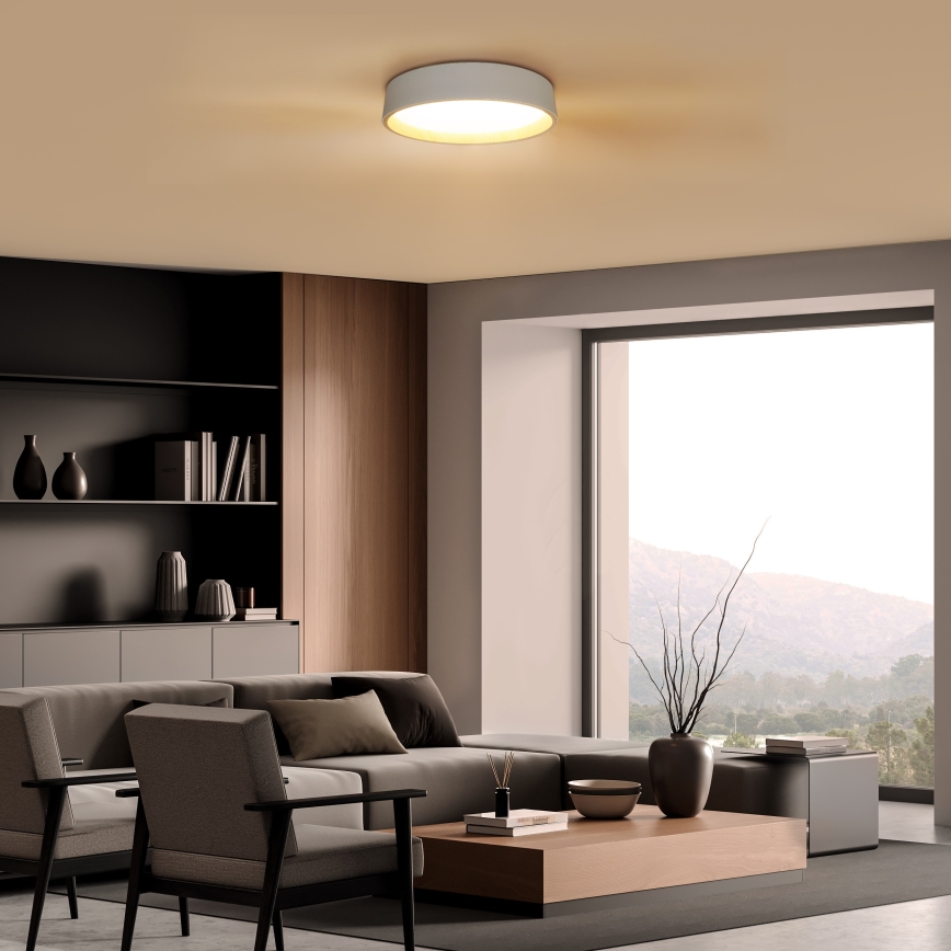 LED Димируем плафон LARIOS LED/48W/230V 3000-6500K Ø 39 см бял + дистанционно управление