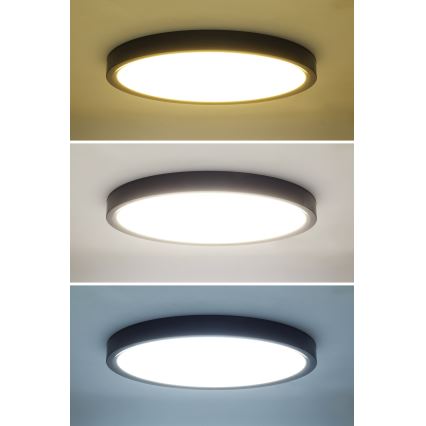 LED Димируем плафон ESTELA LED/36W/230V Ø 30 см черен + дистанционно управление