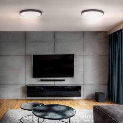 LED Димируем плафон ESTELA LED/36W/230V Ø 30 см черен + дистанционно управление