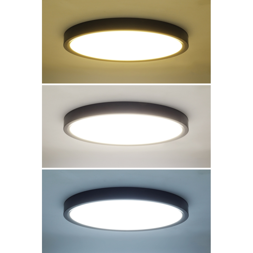 LED Регулируемо таванно осветително тяло ESTELA LED/36W/230V Ø30 см черно + дистанционно управление