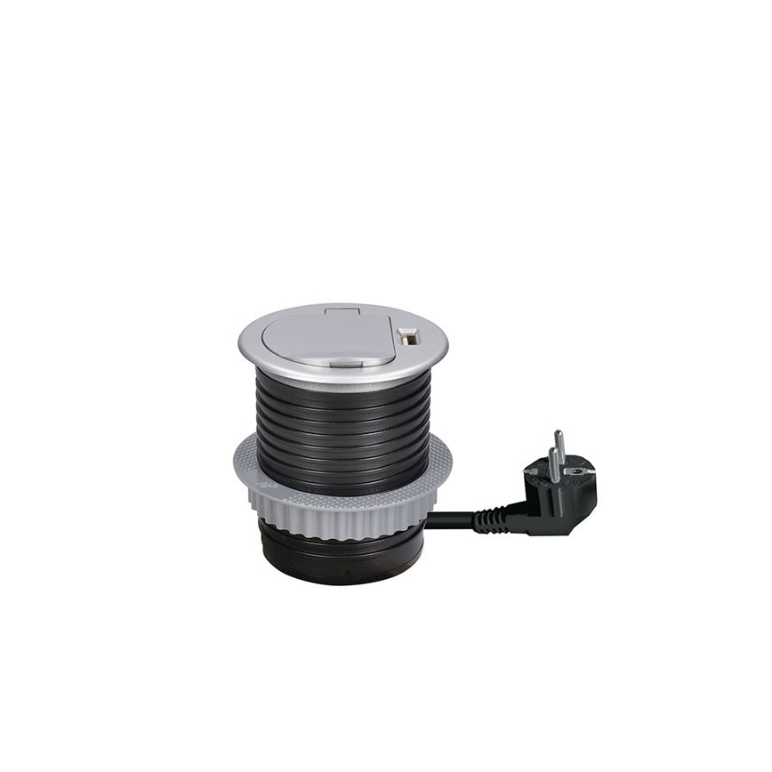 USB контакт за вграждане с капак 230V