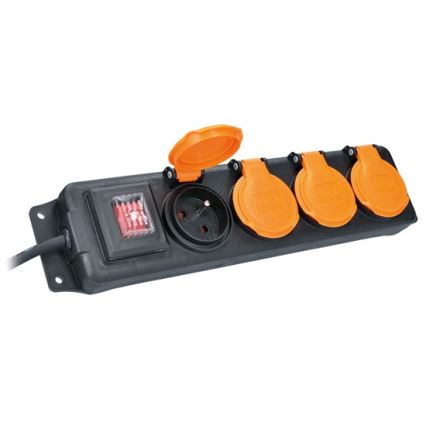 Разклонител с превключвател 4Z 10м IP44