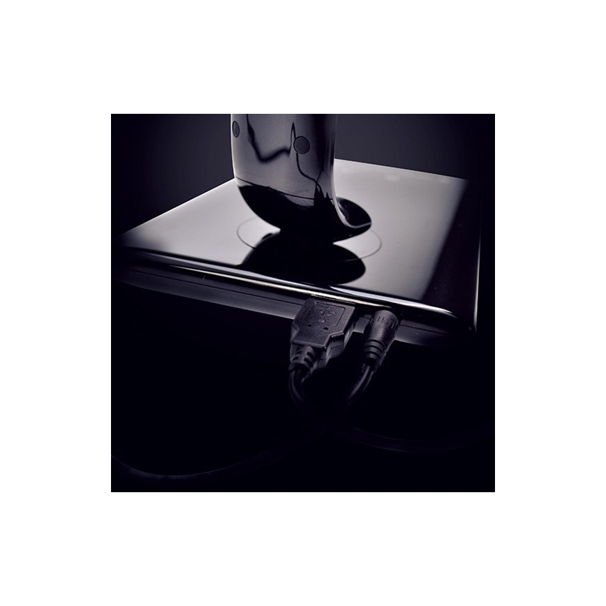 LED Димируема настолна лампа USB конектор LED/12W/230V черна