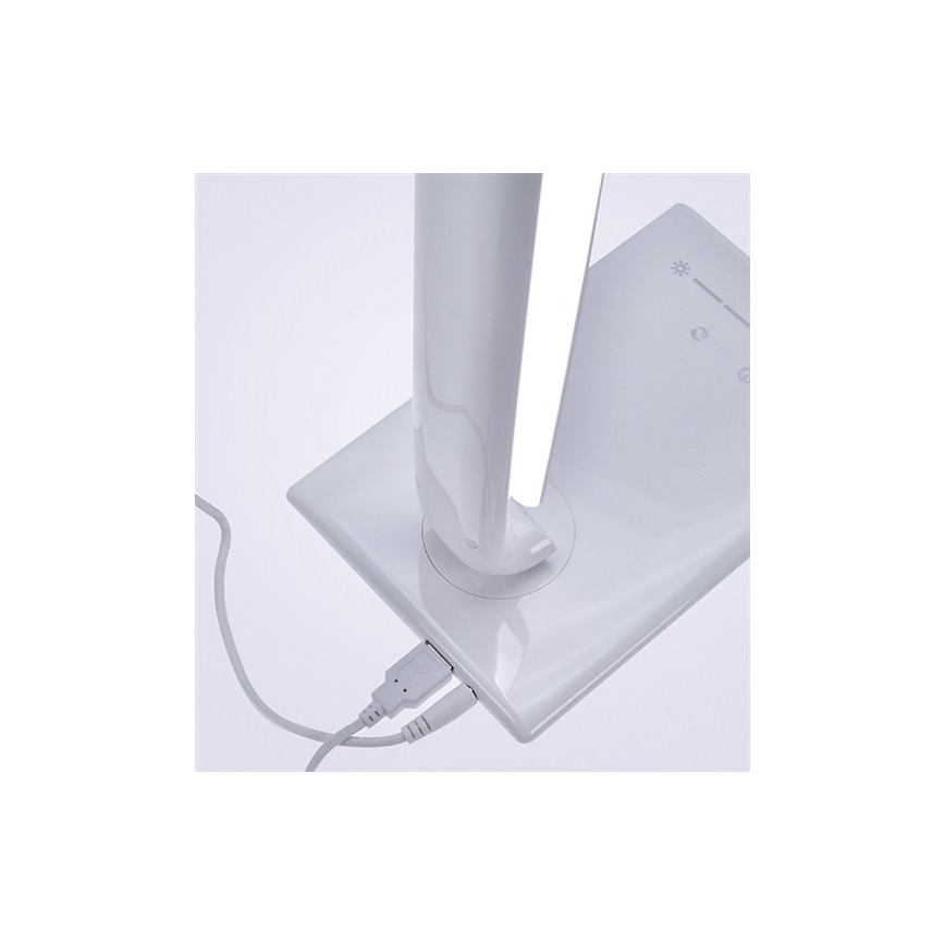 LED Димируема настолна лампа с USB конектор LED/12W/230V бяла