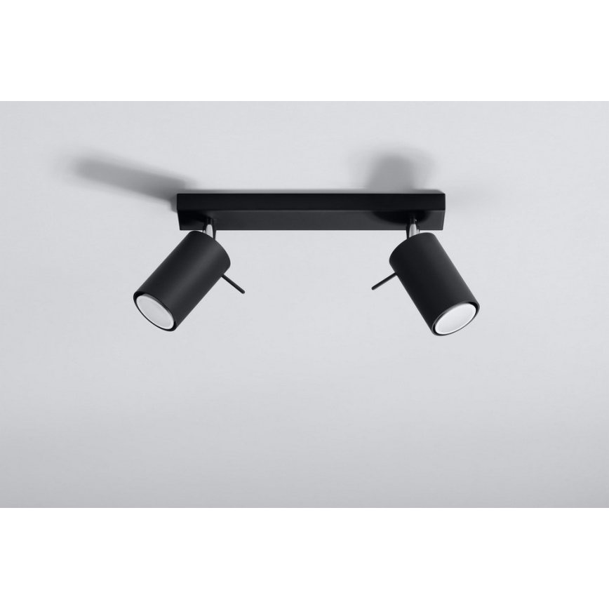 Спот RING 2 2xGU10/10W/230V черен